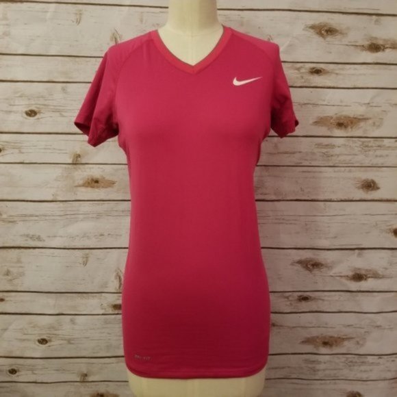 ⬇️⬇️ Nike Pro Combat Dri-Fit Fitted Tee Pink SM - Picture 2 of 6